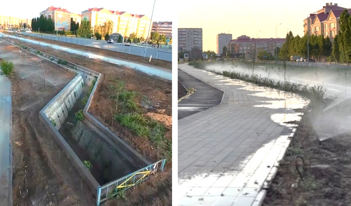 Линейный парк в Актобе разделили на 5 участков