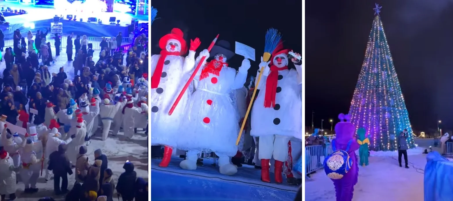 В Актобе зажгли огни главной ёлки области