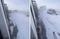 10 автомобилей столкнулись на трассе Актобе - Астрахань