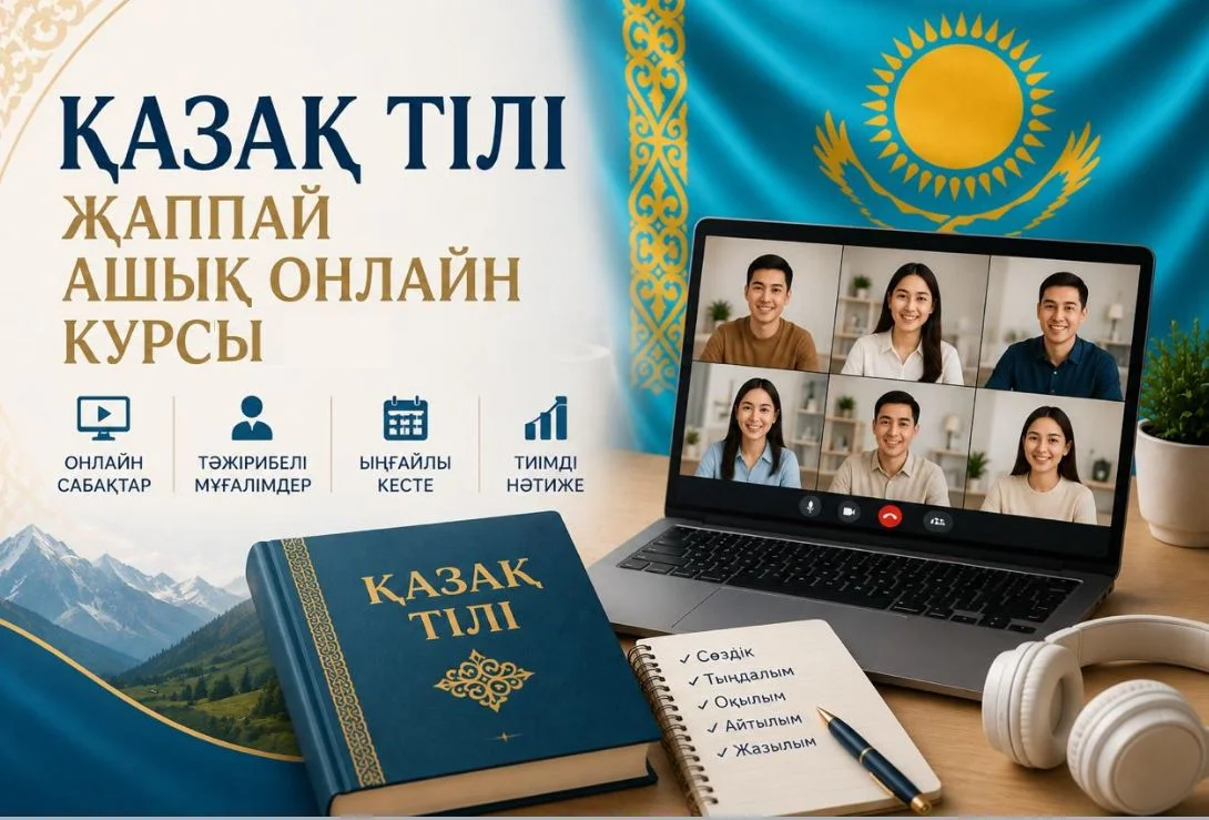 В Казахстане стартовал открытый онлайн-курс «Қазақ тілі»: в первом потоке участвуют 230 человек